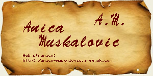 Anica Muskalović vizit kartica